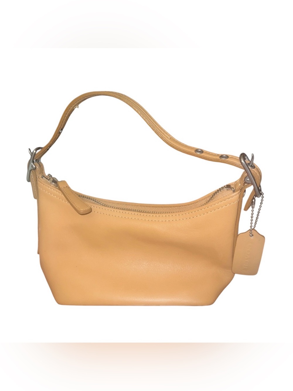 Vintage Coach Camel Leather Legacy West Demi Pouch Baguette Handbag 9844 Y2K
